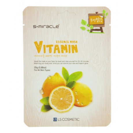 Made in Korea - Маска для лица с витаминами S+miracle Vitamin Essence Mask 1шт