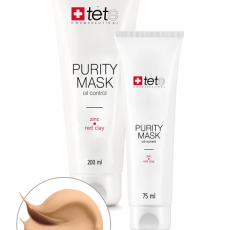 tete - Purity Mask  Oil Control Zinc and Red Clay  Себорегулирующая очищающая маска с цинком и красной глиной, 200 мл