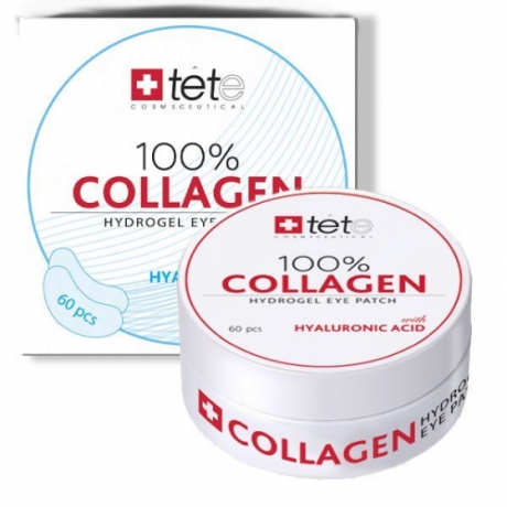 tete - 100% Collagen Hydrogel Eye Patch Гидроколлагеновые патчи для глаз с гиалуроновой кислотой, 60 шт.